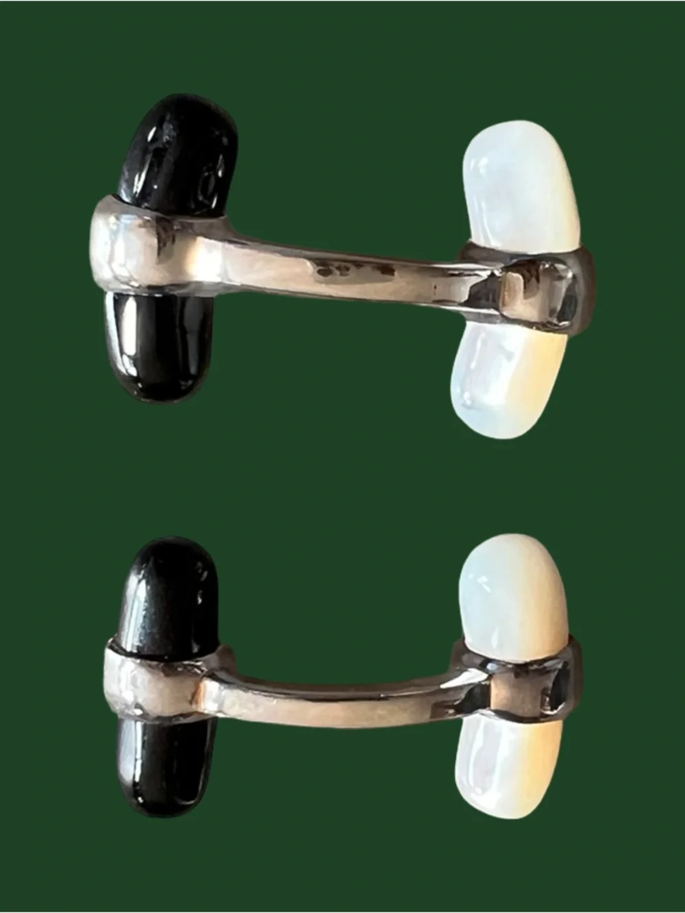 Links of London Sterling Silver Cufflinks Set - Onyx & Mother of Pearls